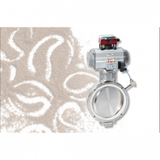 Eccentric Butterfly Valve with pneumatically charged, replaceable profiled sealing ring, placed on a easily demountable carrier ring