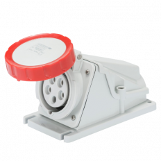 GW62505 - 90° ANGLED SURFACE-MOUNTING SOCKET-OUTLET - IP67 - 3P+N+E 16A 380-415V 50/60HZ - RED - 6H - SCREW WIRING