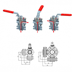 3-Way Ball Valve Horizontal Inlet (3VLH/3VTH)