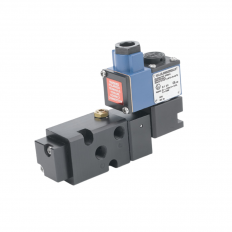 T23 - 1/4", BSP/NPT, Namur Mount, 3/2, Integral Speed control, Internal or External Pilot, Single Solenoid