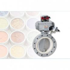 Butterfly Valve with pneumatically charged sealing here with pneumatic actuator.