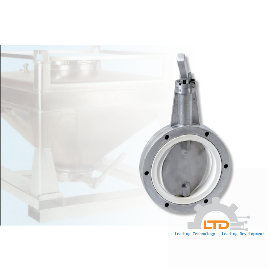 Container Butterfly Valve type DKZ 105 VK, in full flange execution, with ratched hand lever.