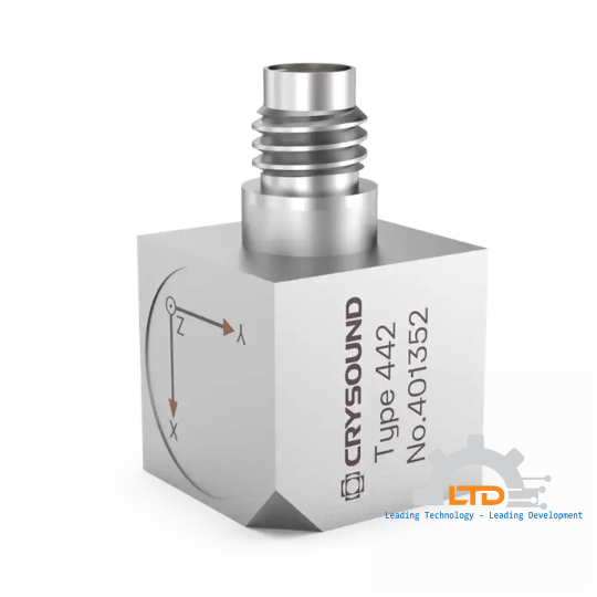 CRY442 Accelerometer, Triaxial, 100mv/g, ±50g pk, 0.5Hz to 5kHz