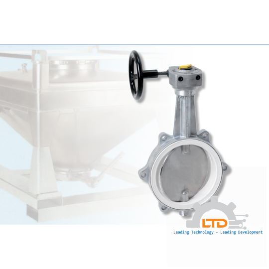 Container Butterfly Valve type DKZ 105 SK, star shaped, with worm gear.