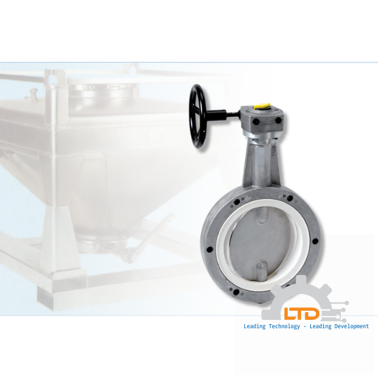 Container Butterfly Valve type DKZ 105 VK, in full flange execution, with worm gear.