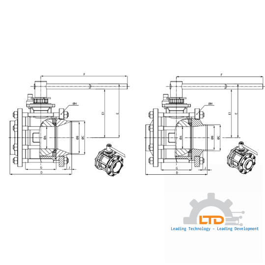 PS4 3-Piece Ball Valve - Butt Weld Ends