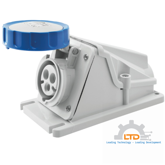 GW62499 - 90° ANGLED SURFACE-MOUNTING SOCKET-OUTLET - IP67 - 2P+E 16A 200-250V 50/60HZ - BLUE - 6H - SCREW WIRING