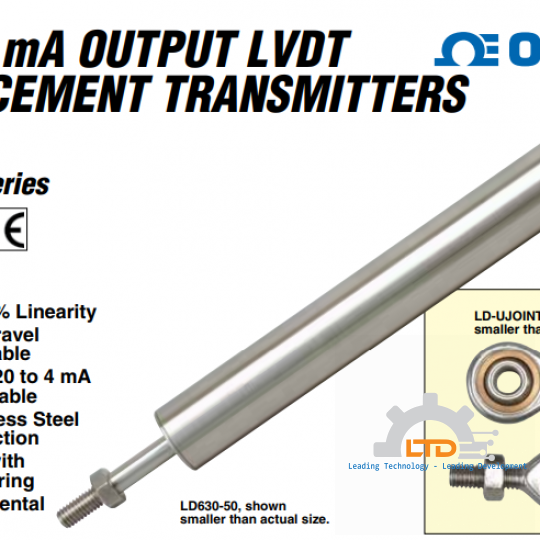 Cảm Biến Dịch Chuyển LVDT 4-20mA LD630 Series: Model LD630-5, LD630-10, LD630-15, LD630-20, LD630-30, LD630-50, LD630-100, LD630-150, LD630-200, LD630-300