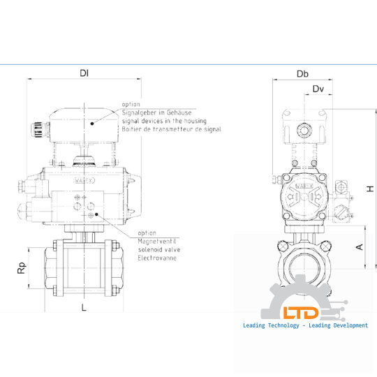 Ball Valve 3-piece design, PN 63 with threaded or welded connection