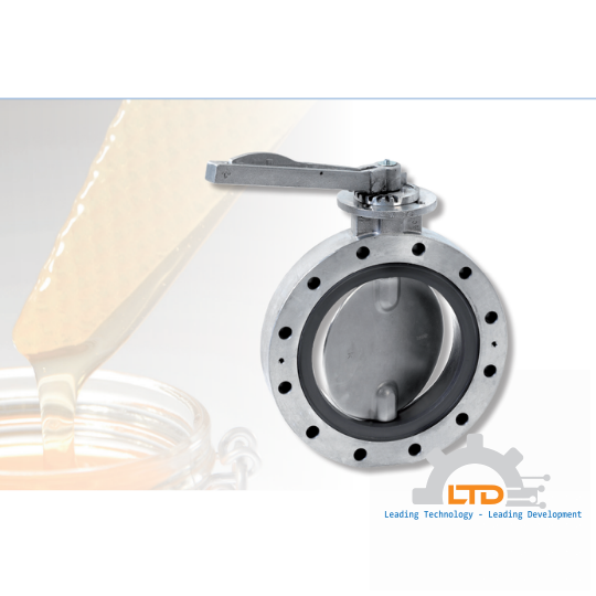 Butterfly Valve with ratched hand lever.
