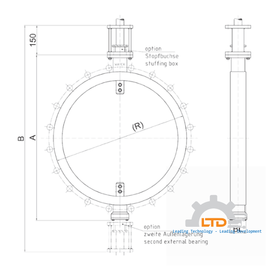 Butterfly Valve, metallic seated, wafer design – shut off and control valve for the high temperature range