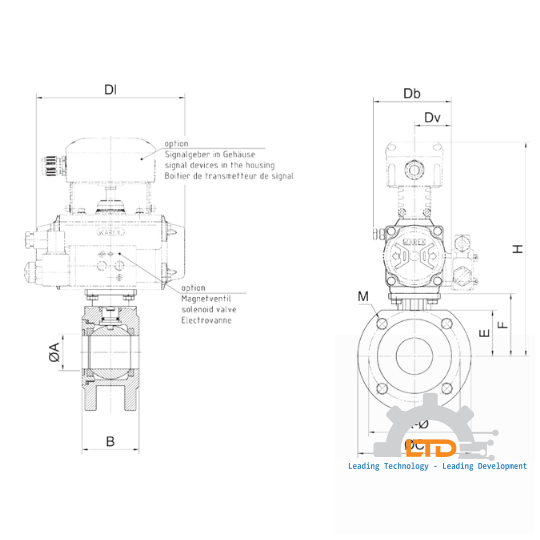 Compact Ball Valve with flange connection, full bore up to DN 100, from DN 125 with reduced bore, standard in anti static design