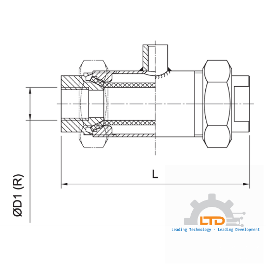 Pinch Valve with pneumatic sealing and threaded connection