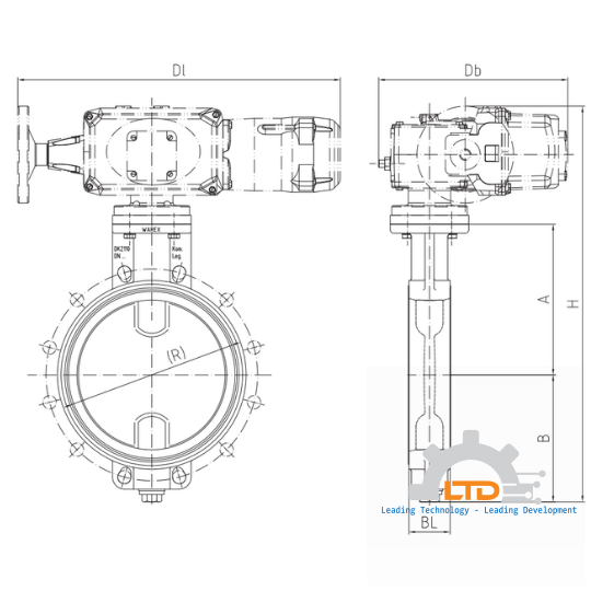 Butterfly Valve with electric actuator.