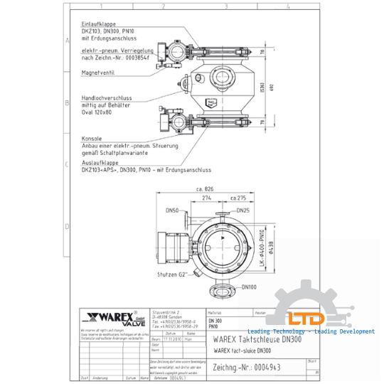 For discharging and dosing of bulk materials from silos, storage bins, sifters, filters, cyclones, etc