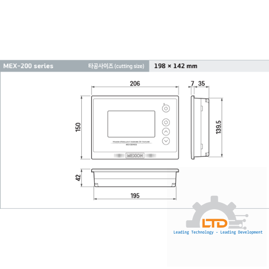 Bộ điều khiển tích hợp_Màn hình cảm ứng đơn 5 inch (Điều khiển máy hút ẩm khô/ướt)