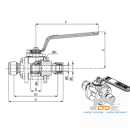 PY4 High Purity Ball Valve - Triclamp Ends