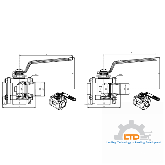 PS4 3-Piece Ball Valve - Butt Weld Ends