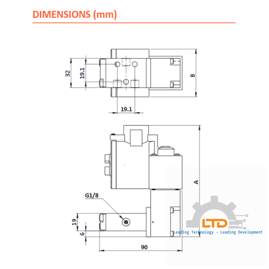 E138L0 - 1/8", BSP/NPT, Remote Mount, 3/2, Low Pressure, External Pilot, Single Solenoid